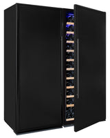 Allavino 63″ Wide Vite II Tru-Vino 610 Bottle Dual Zone Solid Black Door Side-by-Side Wine Refrigerator