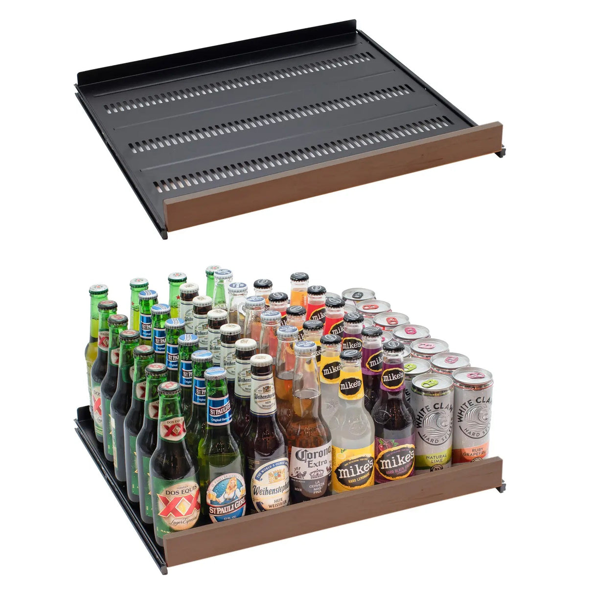 47" Wide Reserva Series 51 Bottle/124 Can Stainless Steel Side-by-Side Two Zone Wine Refrigerator/Beverage Center