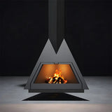 HearthArtSinn Ash 4 Triangular Hanging Wood Burning Fireplace