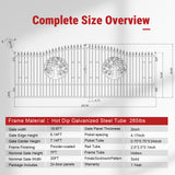 20FT Double Swing Steel Driveway Gate with Tree of Life Design