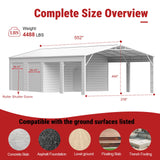 23FT x 46FT Steel Garage Shed – Reinforced Metal Storage Building with 2 Doors