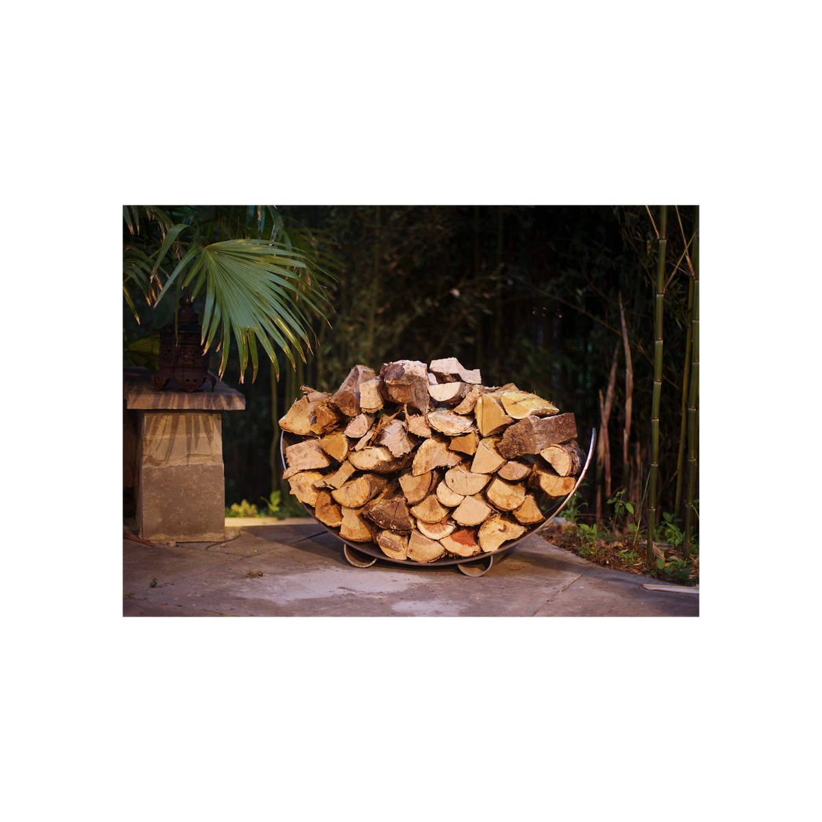 Fire Pit Art Crescent Log Wood Rack - Stainless Steel – The Imperial Luxe