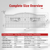20FT × 7FT Double Wrought Iron Gate Decorative Deer Artwork Driveway Gate