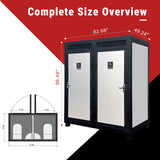 Two‑Person Portable Toilet Cabin Outdoor Restroom with Light, Sink & Vent Fan