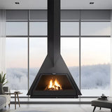 HearthArtSinn Ash 4 Triangular Hanging Wood Burning Fireplace
