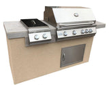 KoKoMo Grills Antigua 6' BBQ Island Built In BBQ Grill Side Burner and Bar on one Side