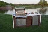 Kokomo Grills Professional Shiplap Built In Outdoor Kitchen with Waterfall Edge
