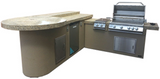 KoKoMo Grills Aruba Built in BBQ Island with Built in BBQ Grill Side Burner and Refrigerator