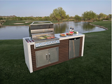 Kokomo Grills Classic Shiplap Built In Outdoor Kitchen with Waterfall Edge