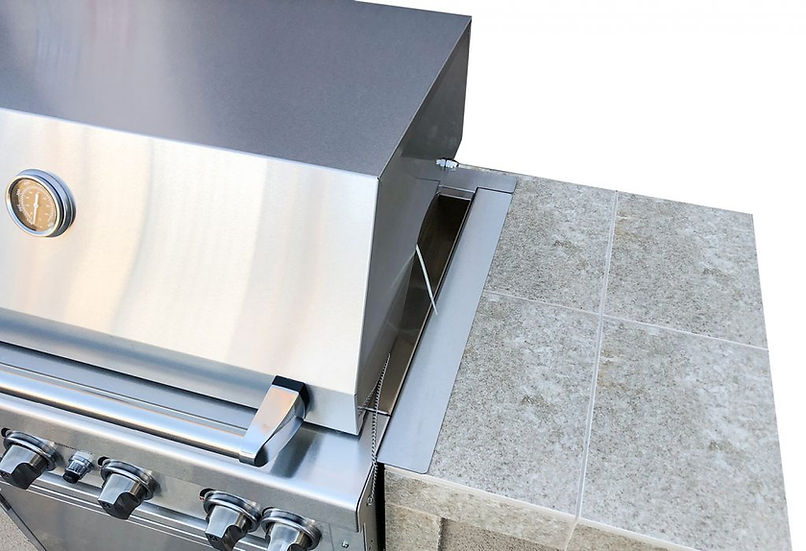 KoKoMo Grills The Cayman 5' BBQ Island with 4 Burner Built In BBQ Grill