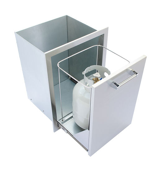 KoKoMo Grills Outdoor Kitchen Stainless Steel Trash Can or Liquid Propane Tank Drawer