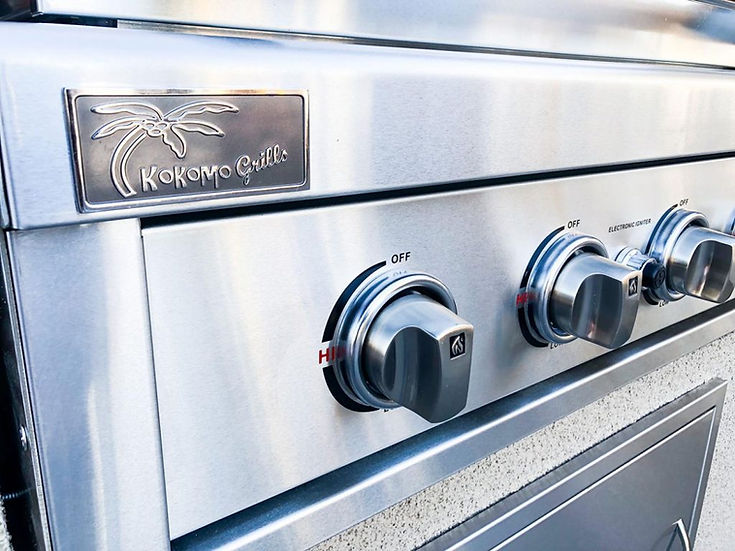 KoKoMo Grills The Cayman 5' BBQ Island with 4 Burner Built In BBQ Grill