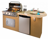 KoKoMo Grills Poly 7'6" BBQ Island with Octagon Bar on Three Sides and Built in BBQ Grill