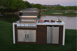Kokomo Grills Classic Shiplap Built In Outdoor Kitchen with Waterfall Edge