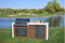 Kokomo Grills Professional Shiplap Built In Outdoor Kitchen with Waterfall Edge