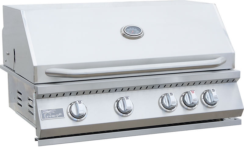 KoKoMo Grills Aruba Built in BBQ Island with Built in BBQ Grill Side Burner and Refrigerator