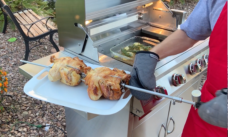 KoKoMo Grills 5 Burner Stainless Steel Rotisserie Kit