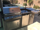 KoKoMo Grills St. John 7'6" BBQ Island W High Bar on three sides and Lights 4 Burner BBQ Grill