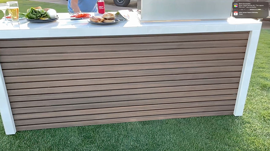 Kokomo Grills Classic Shiplap Built In Outdoor Kitchen with Waterfall Edge