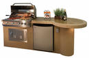 KoKoMo Grills Maui 7'6" BBQ Island with 33" Round Bar On One End LED Lights and Built In BBQ