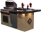 KoKoMo Grills St. John 7'6" BBQ Island W High Bar on three sides and Lights 4 Burner BBQ Grill