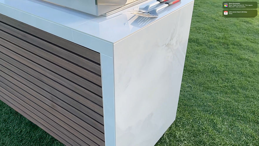 Kokomo Grills Classic Shiplap Built In Outdoor Kitchen with Waterfall Edge