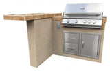 KoKoMo Grills Havana L-Shape BBQ Island With Bar Seating and Built In BBQ Grill 4'x5' BBQ