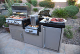 KoKoMo Grills Teppanyaki, Griddle, Built in BBQ Grill with Side Burner, Storage Drawers 7'6"