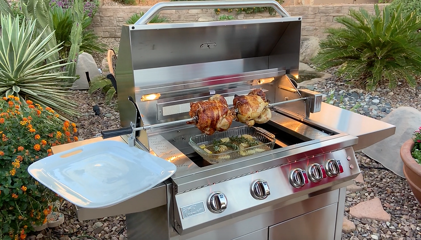 KoKoMo Grills  4 Burner Stainless Steel Rotisserie Kit