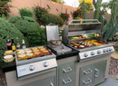 KoKoMo Grills Teppanyaki, Griddle, Built in BBQ Grill with Side Burner, Storage Drawers 7'6"