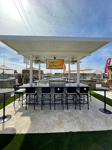 KoKoMo Grills Built in Big Island Sports Bar Outdoor Kitchen Grill With TV