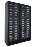 Allavino Reserva Series 134 Bottle 71" Tall Four Zone Black Side-by-Side Shallow Wine Refrigerator Console