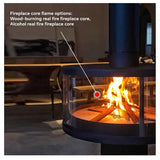 HearthArtSinn Ember 3 Modern Indoor Round Glass Real Fire Fireplace