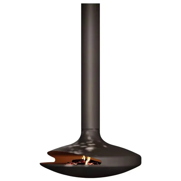 HearthArtSinn Shine 1 Luxury Hanging Disc-Shaped Real Wood Burning Fire Fireplace