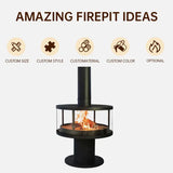 HearthArtSinn Ember 3 Modern Indoor Round Glass Real Fire Fireplace