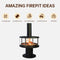 HearthArtSinn Ember 3 Modern Indoor Round Glass Real Fire Fireplace