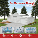 42FT × 30FT × 13FT Heavy-Duty Metal Storage Shed for Home & Farm With 3 Roll Up Doors