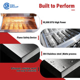 Outdoor Kitchen Station Gas Grill Stainless Steel Built-In Sink Rotisserie