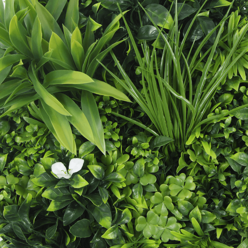 Designer Plants USA Luxury Artificial Green Plant Wall Circle 20" White Frame UV Resistant