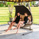 Skyline Design Celeste Double Hanging Chair with Frame and Sunbrella Cushions