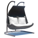 Skyline Design Celeste Double Hanging Chair with Frame and Sunbrella Cushions