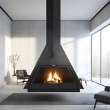HearthArtSinn Ash 4 Triangular Hanging Wood Burning Fireplace