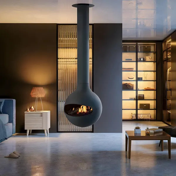 HearthArtSinn Shine 3 Luxury Hanging Spherical Real Fire Fireplace