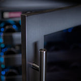 Allavino Reserva Series 100‑Bottle 34″ Tall Three‑Zone Black Stainless Steel Side‑by‑Side Wine Cooler Refrigerator 3Z‑BDW5034‑BS
