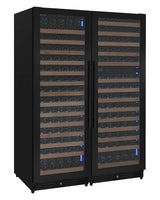 Allavino Reserva Series 317-Bottle Three Zone Tall Side-by-Side Wine Refrigerator with Black Metal Doors