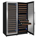 Allavino Reserva Series 317-Bottle 71" Tall Three-Zone Stainless Steel Side-by-Side Wine Refrigerator 3Z-VSW15471