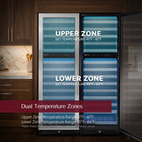 Allavino Reserva Series 317-Bottle 71" Tall Three-Zone Stainless Steel Side-by-Side Wine Refrigerator 3Z-VSW15471