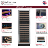Allavino Reserva Series 317-Bottle 71" Tall Three-Zone Stainless Steel Side-by-Side Wine Refrigerator 3Z-VSW15471