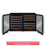 Allavino Reserva Series 102‑Bottle Three‑Zone Undercounter Wine Refrigerator Cooler with Stainless Steel Doors Side‑by‑Side 3Z‑VSW5134‑S