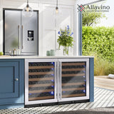 Allavino Reserva Series 102‑Bottle Three‑Zone Undercounter Wine Refrigerator Cooler with Stainless Steel Doors Side‑by‑Side 3Z‑VSW5134‑S